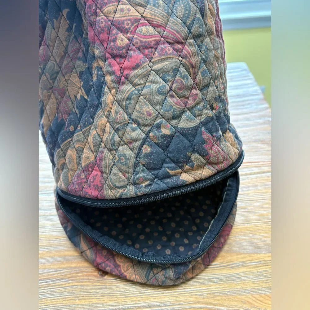 Paisley Quilted Drawstring Cosmetic Bag